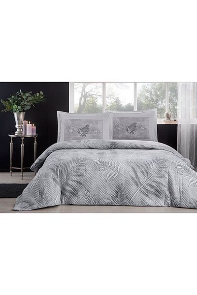Özdilek Double Gray Quilted Duvet Cover Set - Frunze Four Seasons