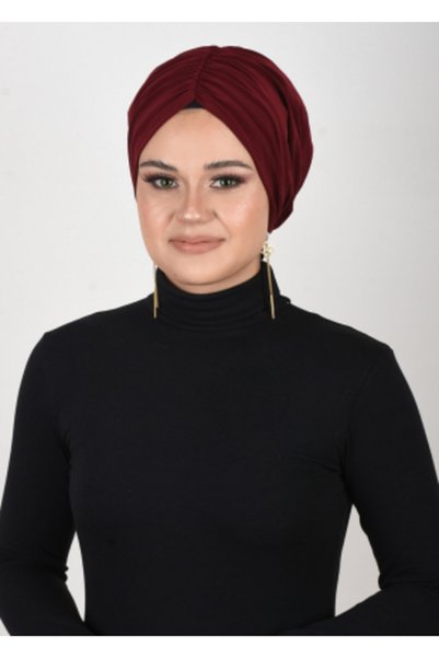 OykumBone Bordo Büzgülü Hazır Bone
