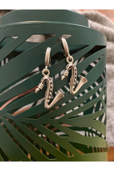 Herşey Nota Saxophone Men Earrings