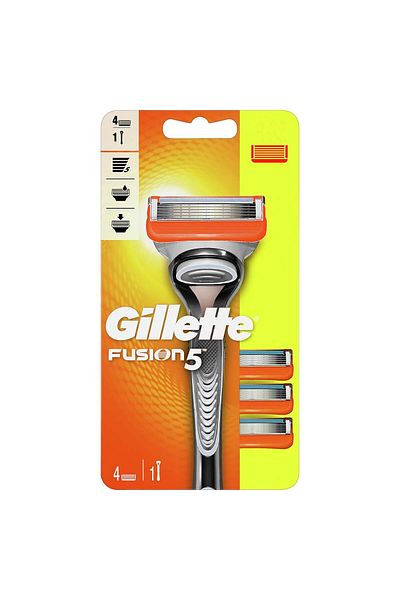 Gillette Fusion Shaver + 4 Spare Blades