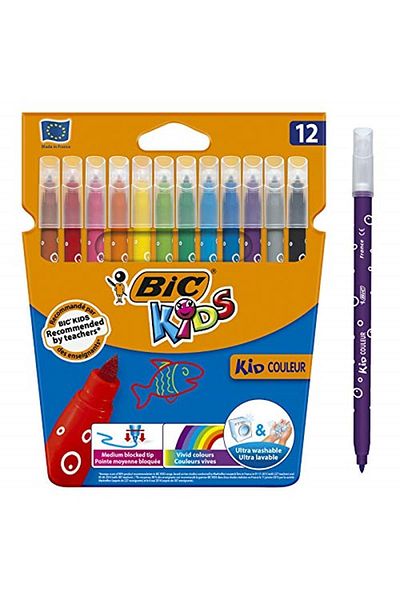 Bic Brand: Bıc Kids Kid Couleur Ultra Washable Felt Tip Crayons 12 Colors Category: Felt Tip Pens