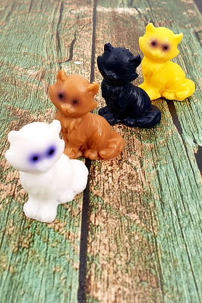 FANTASTİK SANAT ATÖLYESİ Decorative Gift Cats 4-Piece Decorative Powder Scented Bath and Hand Soap Set