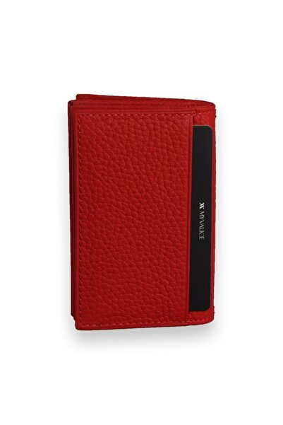 My Valice Unisex Genuine Leather Wallet And Card Holder 1818 Red