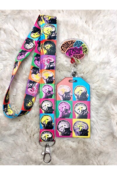 Hediyebum Set de curea pentru gât colorat pentru creier și suport pentru carduri