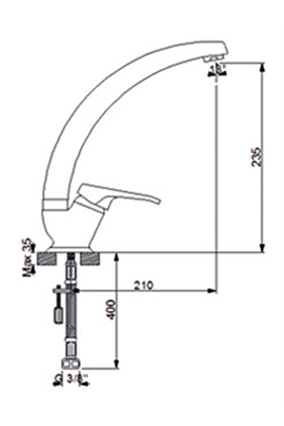 Newarc Smart Lux Long Pipe Sink Mixer 142721u