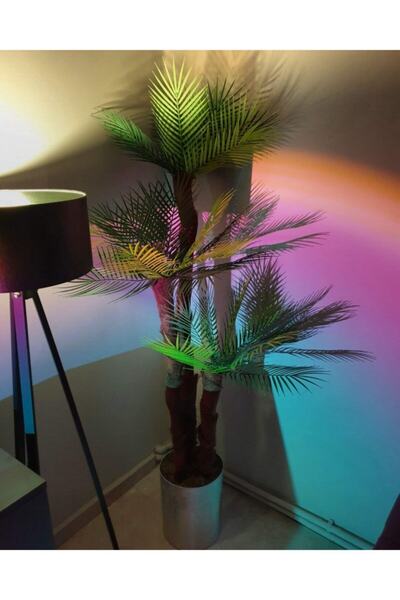 İremÇiçekçilik 2 Gövdeli Metal Saksida Areka Yapay Ağaç