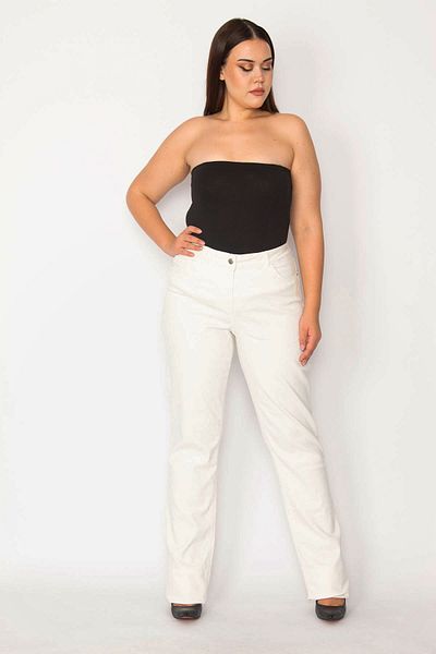 Şans Tekstil Women's Bone Lycra 5 Pocket Jeans 26a26095