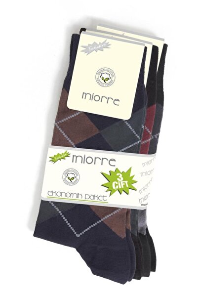Miorre Καρό βαμβακερές ανδρικές κάλτσες 3 τεμαχίων
