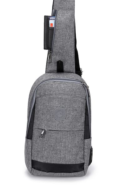 Strong Bag Τσάντα σώματος με μονό μπράτσο και πλάτη χιαστί με έξοδο ακουστικών Tk01