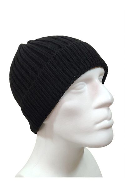 AXE SPORTSWEAR Unisex Black Winter Ribbed Folded Beret