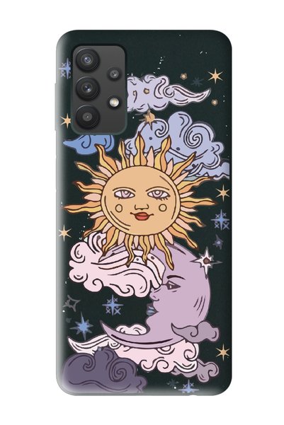 Spoyi Samsung A32 Compatible Solar Retro Designed Black Launch Phone Case Com...