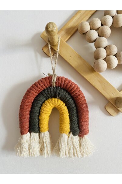 MakromeNis Gökkuşağı Kapı Süsü Duvar Süsü Makrome Dekor