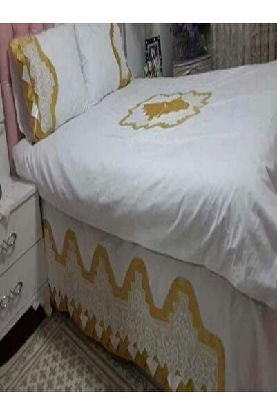 bursa çeyiz El Işi Dantel Göbekli Nevresim Takımı Ithal Saten Çarşafının Iki ...