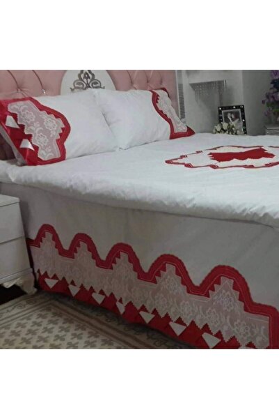bursa çeyiz El Işi Dantel Göbekli Nevresim Takımı Ithal Saten Çarşafının Iki ...