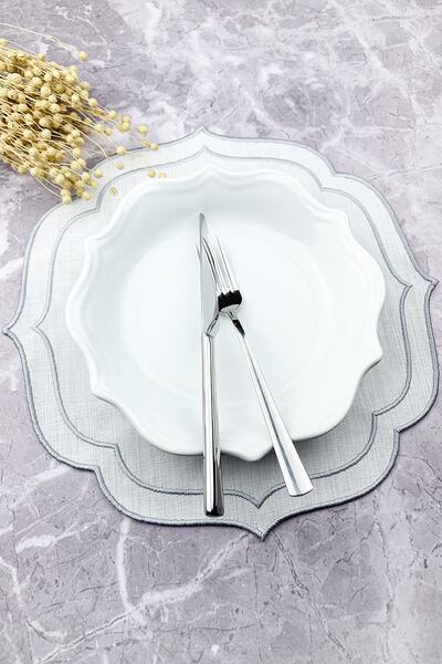 WEARE2 Γκρι Χρώμα Διπλής Περιτύλιξης Κεντημένο Αμερικάνικο Σερβίτσιο