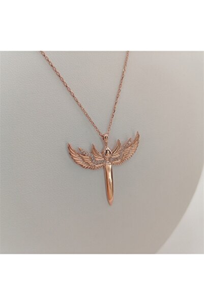 Gökdeniz 925 915 Ayar Mikail Kılıcı Rose Gold Gümüş Kolye Özel Gün