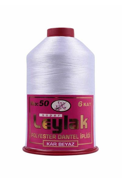 Leylak 350 Gr N0:50 Νήματα δαντέλας από πολυεστέρα Snow White