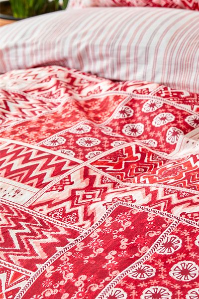 Karaca Home Set cuvertură de pilota dublă Pietra Red 100% bumbac