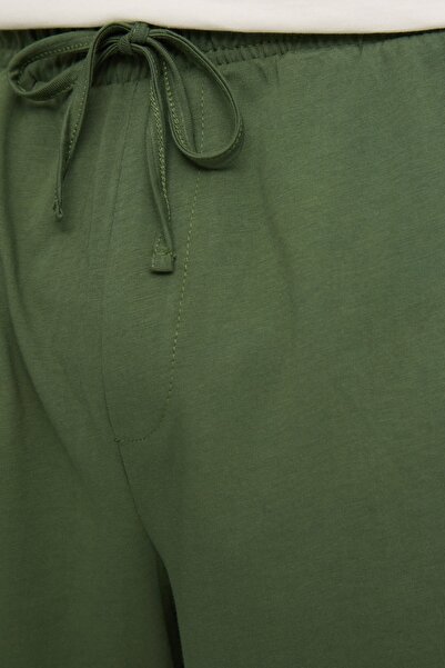 Trendyol Collection Khaki Color 100% Cotton Regular Fit Shorts Pajama Set - Thmss21Pt0312