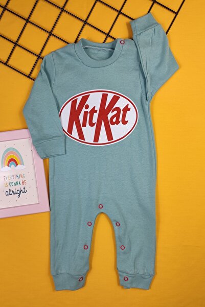ADABEBEK Kitkat Patterned Baby Rompers with Snaps at the Bottom