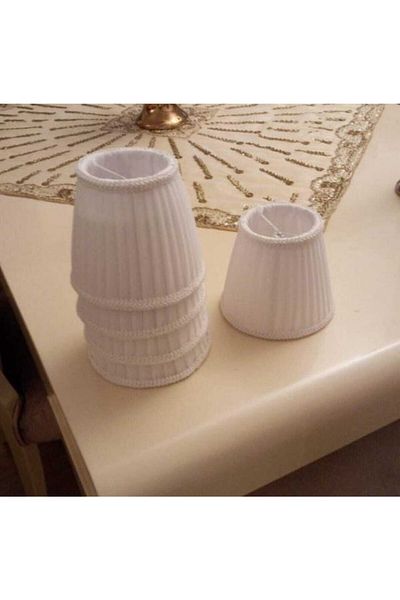 AKDENİZ AYDINLATMA ELEKTRİK MALZEMELERİ 1 Piece Tongs 14*9 Pleated Handmade Applique, Chandelier Hat