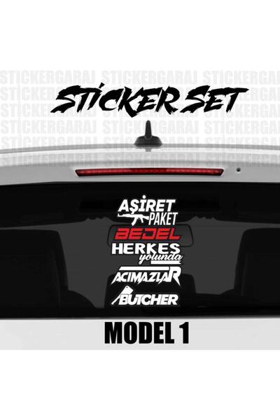 Fresh Oto Sticker Seti Full Set Çoklu Etiket Çıkartma Araba Motosiklet Kask Atv Laptop Pc Otomobil Uyumlu