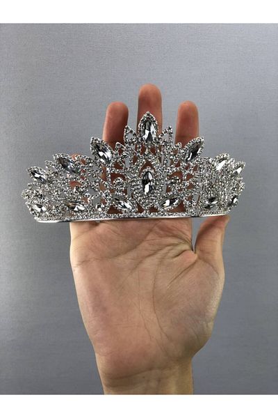 Hobigram Sophia Silver Color Crystal Stone Henna και Νυφικό στέμμα – Κορδέλα μαλλιών, κομψό σχέδιο, γυναικείο αξεσουάρ