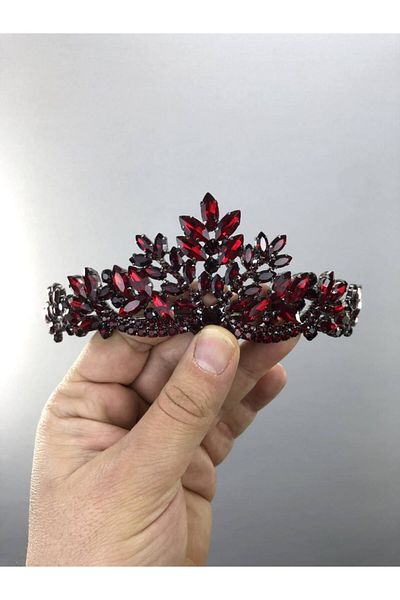 Hobigram Emma Burgundy Henna și Coroana Miresei – Bandă de păr, Design Elegant, Accesoriu pentru Femei