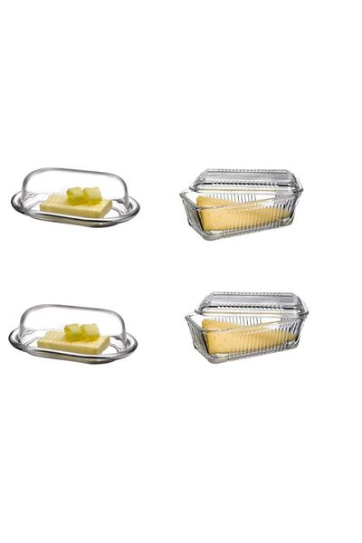 Paşabahçe 4-Piece Breakfast Container - Butter Food Cheese Container