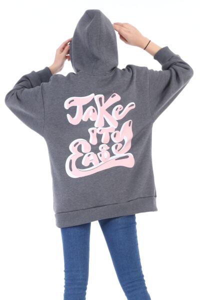 VOSSAX Γυναικείο φούτερ με κουκούλα σε μεγάλο μέγεθος, με σχέδιο Take It Easy...