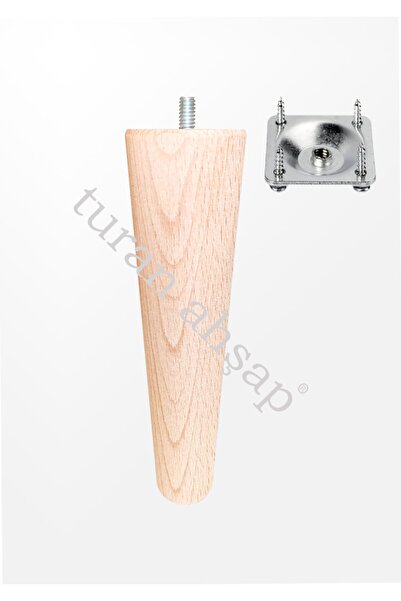 turanahşap Ahşap Konik Ayak - Uzunluk: 25 Cm / Çap: 5.5 Cm / Montaj Aparatı I...
