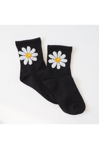 Planet Butik Daisy Black Socks