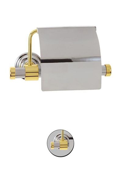 Maya Line Chrome Pvd Gold Covered Paper Holder 100% Brass
