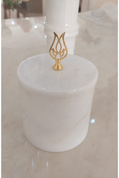 Sümeyra Marble Art White Marble Covered Cotton Bowl