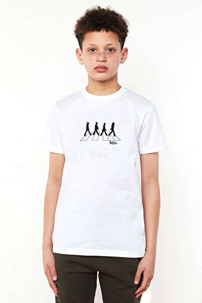 QIVI The Beatles Štampano Unisex dečija bela majica