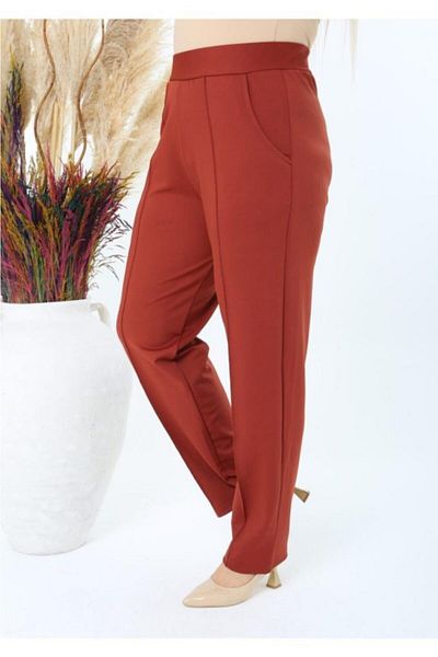 ViolettaXL Women's Large Size Pocket High Waist Stretchy Mira Trousers