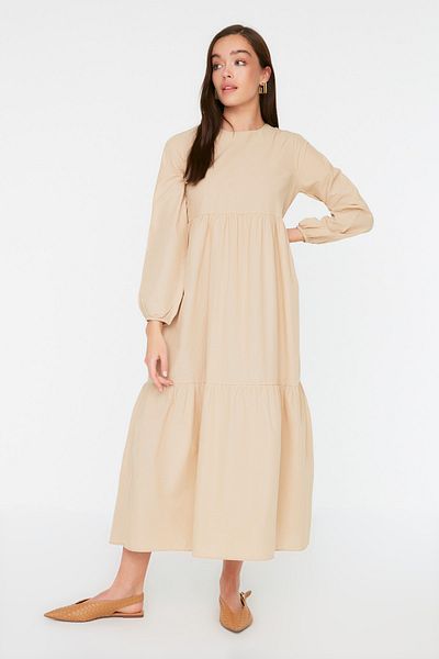 Trendyol Modest Kleid - Beige - Skater