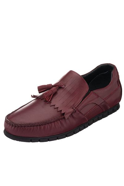 İriadam Ag2020 Claret Red Leather Large Size Rok Rubber Sole Comfortable Wide in Numbers 45 - 46 - 47 - 48 - 49 - 50