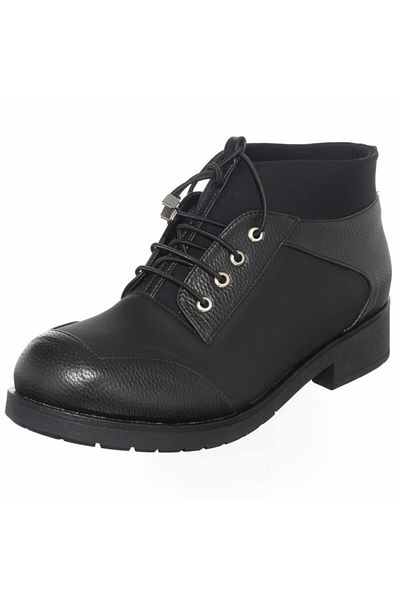 İriadam K303 Black Stretch Top Quality Comfortable Wide Fit Large Size Women's Boots