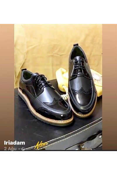 İriadam 45 - 46 - 47 - 48 - 49 - 50 Ab1386 جلد أسود لامع طبقة مزدوجة قاعدة حرارية كبيرة الحجم من جلد البقر