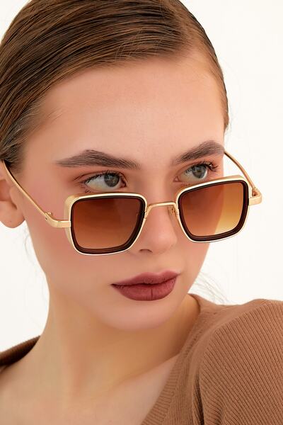 ModaLand Elisa Gold Brown Unisex Güneş Gözlüğü
