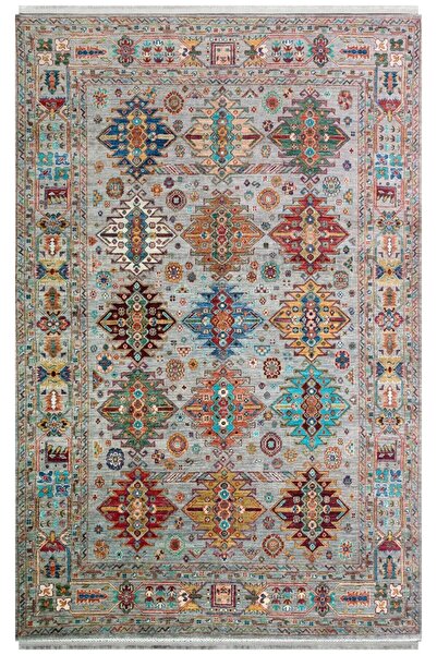 Eko Halı Antique 06 Su Mavisi Yıkanabilir Kaymaz Desenli Halı