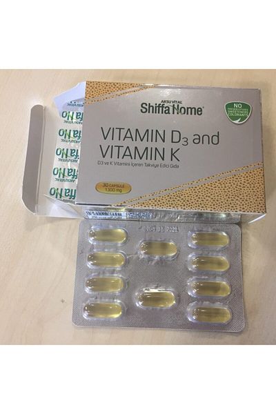 Shiffa Home Aksu Vital - Vitamin D3 and K 30 Capsules 1300 Mg