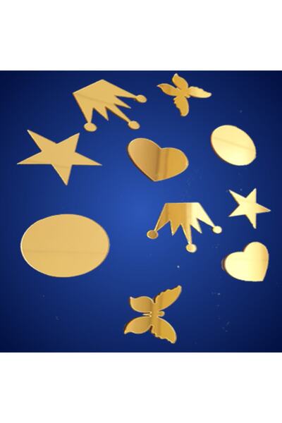 GİZEM SHOP Kalp,kelebek,taç,yıldız Ve Daire Şeklinde Kendinden Yapışkanlı Ayn...