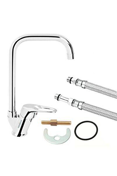 ARMİLLA ARMATÜR Mutfak Evye Bataryası Köşe Borulu L Tipi Oynar Kafa