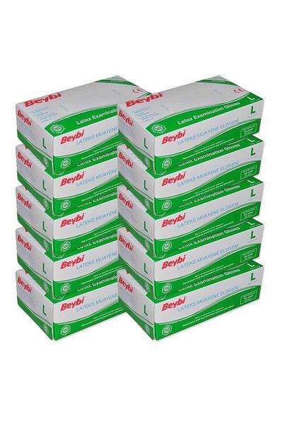 Beybi Latex Powdered Examination Gloves 10 X 100 Pieces Large