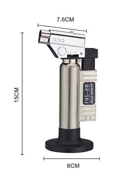 DepoMega 1300 Derece Torch 261 Jet Pürmüz Çakmak Alüminyum Kasa Bs-261 + Çakmak Gazı