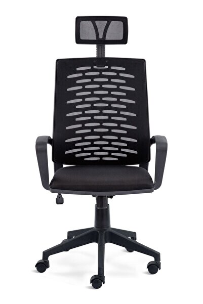 SERS MOBİLYA Panorama Fileli Müdür Koltuğu Ofis Fileli Koltuğu Başlıklı Büro Ofis Koltuğu