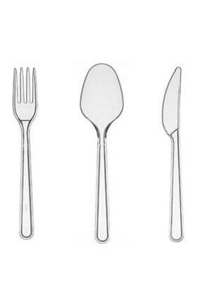 Miopack Plastic Fork Plastic Knife Plastic Spoon (100 PIECES OF 3 USED HORSE) Lux