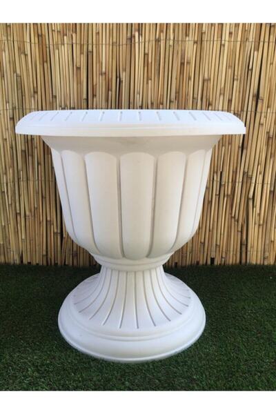 Ekodoğa Nergis Saksı 58,8x58,9 Cm 47 Lt Krem Saksı Ayaklı Saksı Plastik Saksı...